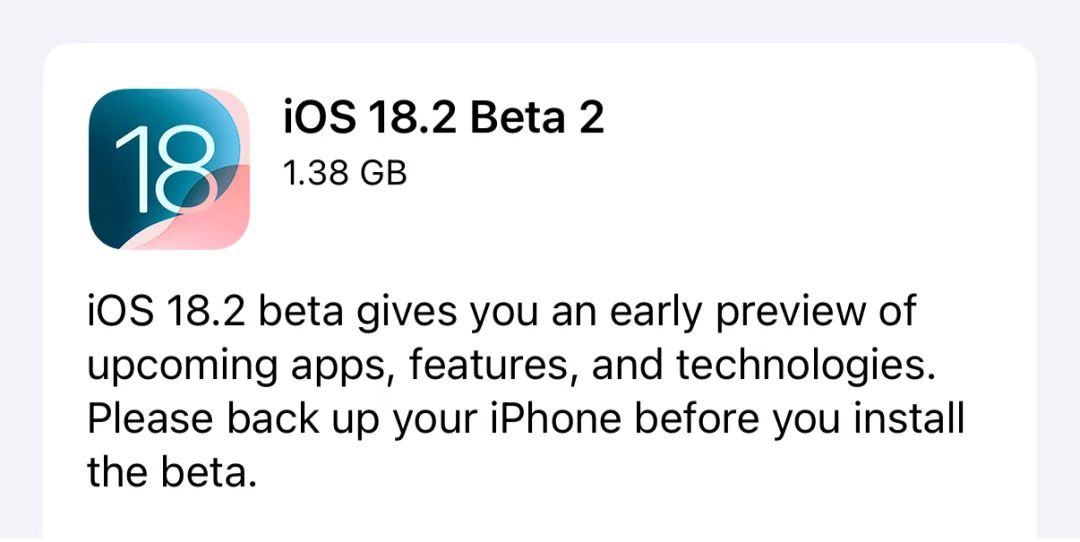iOS18.2 Beta2 测试版推出，又有七个新功能更新